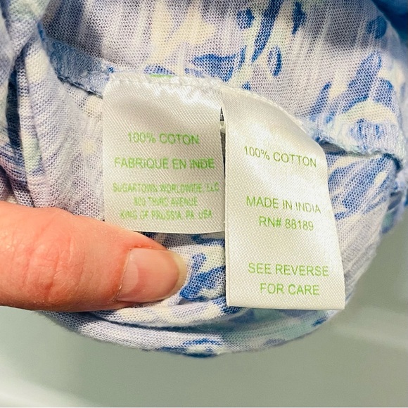 Lilly Pulitzer Blue Cotton Knit Sleeveless Top - Picture 4 of 4